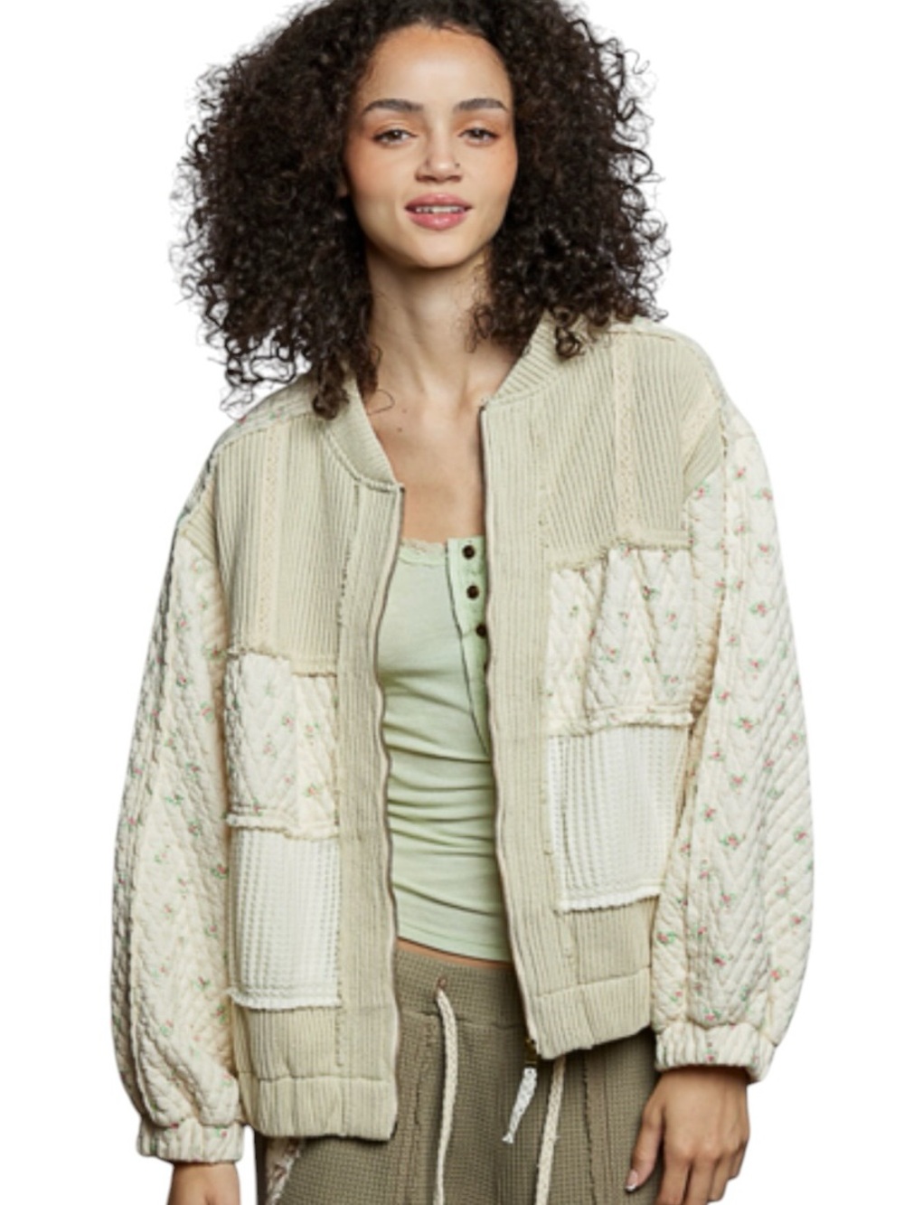 673:  POL NEW JACKET CREAM MULTI (C)